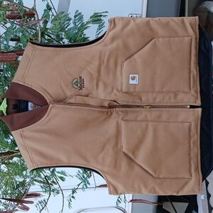 NWOT Brown Carhart V01 Duck Canvas Lined Vest XL Embroidered Melon Farms